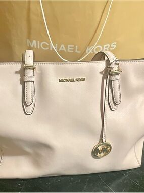 Michael Kors Light Pink Leather Tote with Gold Hardware